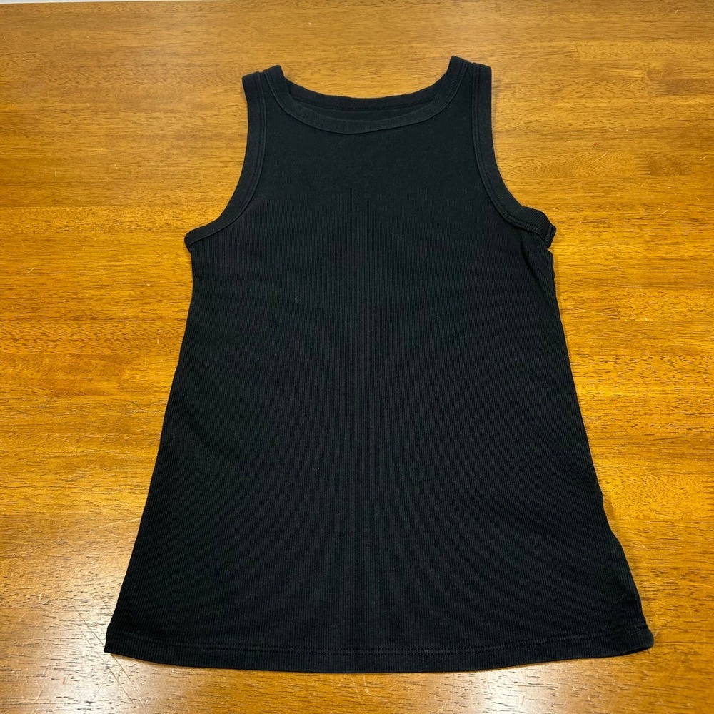 A New Day Womens Black Ribbed High Neck Tank Top Medium Modal Blend